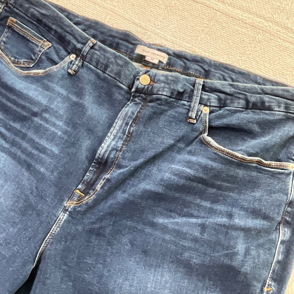 Good American Good Legs Skinny Sculpting Jeans Raw Hem Women Size 46x29 - Picture 2 of 6